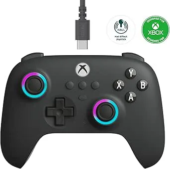 8Bitdo Ultimate C Wired Controller for Xbox, RGB Lighting Fire Ring and Hall Effect Joysticks, Compatible with Xbox Series X|S, Xbox One, Windows 10/11