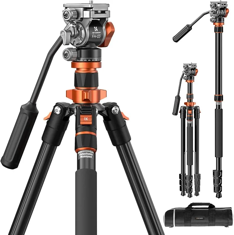 K&F Concept Kamerastativ 200 cm K234A7 + FH-03