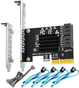 GLOTRENDS SA3234-C 4-portars PCIe X4 SATA-expansionskort
