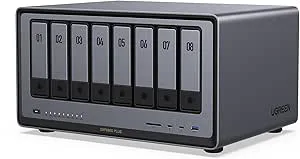 UGREEN NASync DXP8800 Plus 8-bädds skrivbord NAS, Intel i5 1235u 10-kärnig processor, 8GB DDR5 RAM, 128G SSD, 2×10GbE, 2×M.2 NVMe-platser, 8K HDMI, 2×TBT4, nätverksansluten lagring (disklös)