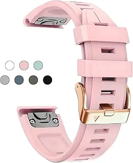 MODBAND 20 mm mjuk silikonrem för Garmin fenix 5S/5S Plus/6S/7S/Instinct 2S/D2, Quick med Rose Gold-spänne Andas vattentätt armbandstillbehör