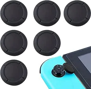 6 joystickshylsor för Nintendo Switch/Lite/OLED, Switch Thumb Grips för Nintendo, silikon Thumb Grip, Thumbstick Grip Switch Lite tillbehör Nintendo Switch tumkåpa, svart