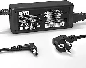 QYD Strömförsörjning till Asus VG279Q VG278Q VG275Q VG245Q VG258Q VG258Q VG258QR VG258QM VG248QG VG278QR VG278QE VG278QF MX279H VX239H H VX277 9H MX239H 9H LS24 AC 6H adapter