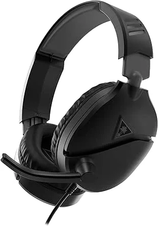 Turtle Beach Recon 70 plattformsöverskridande spelheadset – PC, PS5, PS4, Playstation, Xbox Series X|S, Xbox One, Nintendo Switch, mobila enheter med 3,5 mm – hopfällbar mikrofon, 40 mm högtalare