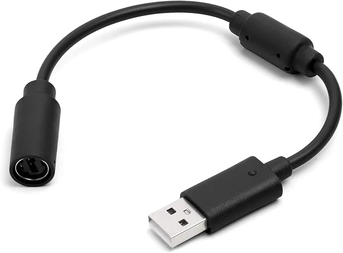 AXFEE Xbox 360 USB-kabel, kabelansluten styrenhet, rivkabel, anslutningskabel, styrenhetsadapter för Microsoft Xbox 360 tillbehör (svart)