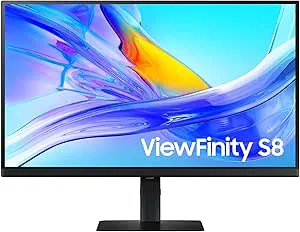 Samsung ViewFinity S80UD 4K-skärm 32 tum, UHD, 3,840 x 2,160, 60 Hz, HDR10, Eye Saver Mode, USB-C (90 W), Daisy Chain, integrerad KVM-switch, LS32D800UAUXEN