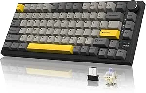 A.JAZZ AK820PRO Trådlöst mekaniskt tangentbord,2.4G/BT5.0/USB-C speltangentbord,75% layout