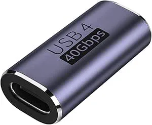 USB C-uttag till honadapter, USB C-koppling, USB typ C-kabel förlängningsport, stöder 40 Gbit/s överföring, 100 W laddning, 8K/60 Hz, kompatibel med Thunderbolt 4/3, MacBook Pro/Air och mer