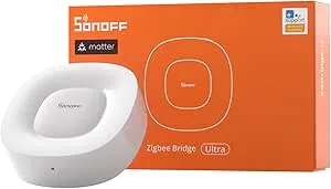 SONOFF Zigbee Bridge Ultra – materia kompatibel smart hub för IoT, 256 enhetskapacitet, 1,5 GHz dubbelkärnig CPU, 1 GB DDR4, Ethernet och Wi-Fi, 200 m räckvidd, smarta säkerhetsvarningar