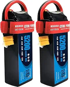 DXF 2-pack LIPO batteri, 6S LIPO batteri med 22,2 V, 5 200 mAh, 80C utgång, XT60-kontakt, för Drones, RC flygplan, lastbilar, helikopter och mer, LIPO 6S, 6S LIPO, batteri i formatet 6S1P