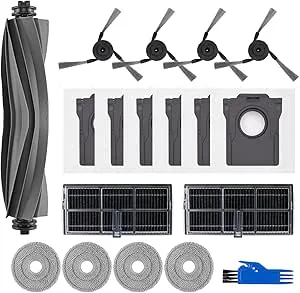 Tillbehör Ersättning Kompatibel med Dreame X40 Ultra Complete/X40 Master/L40 Ultra/Mova P50 Pro Ultra Robotdammsugare, 1 Huvudborste, 2 Filter, 4 Sidoborstar, 4 Mopptorkdukar, 6 Dammpåsar