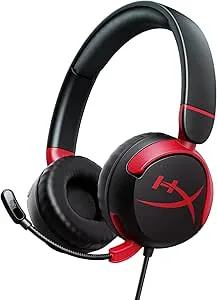 HyperX Cloud Mini Trådbundet gamingheadset för barn, volymgräns 85dB, för PC/Switch/PS/Chromebook/Xbox/Mobile, Röd/Svart