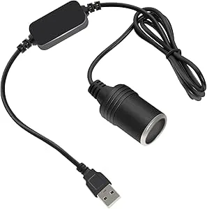 5 V USB A-kontakt till 12 V bil cigarettändaruttag omvandlare