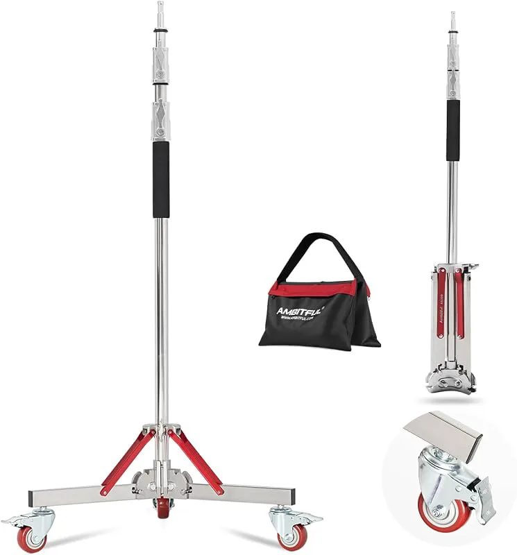 AMBITFUL Heavy Duty Light Stand med Casters