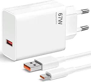 67 W USB-laddare, nätdel med typ C laddningskabel 6A