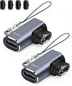 Laddningsadapter för klocka, AIYEEN USB C hona till hane-adapter laddningsport kompatibel med Garmin Fenix ​​​​​7/7S/7X/6/6X/6S, etc., typ-C rätvinklig klockladdare med anti-förlorat spänne (höger)