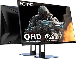 KTC 27 tums spelskärm QHD (2560 × 1440 p), 200 Hz upp till 210 Hz, 1 MS, snabb IPS, 131 % sRGB, 2 x DP och 2 x HDMI, HDR 10, VESA, högtalare, FreeSync 2K-skärm H27T2C-3