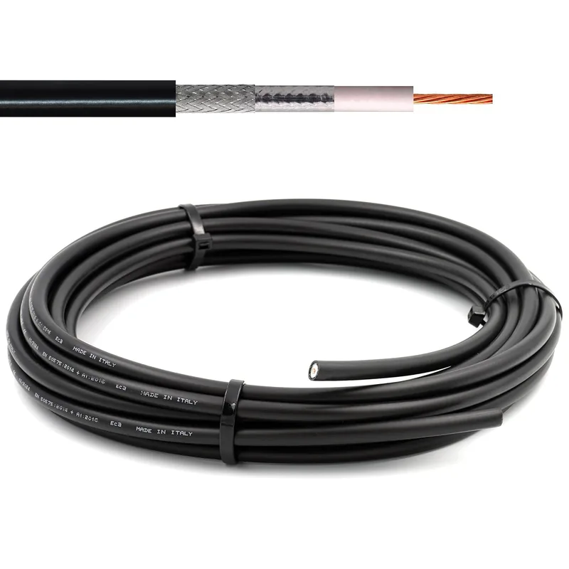 HF400 Flexibel (LMR 400 UF ekvivalent) Koaxialkabel 10m RF koax 50ohm — N Typ SMA BNC TNC PL259 kompatibel — för WiFi VHF UHF CB Radio HAM Router Ante