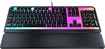 Turtle Beach Magma RGB Gaming Keyboard Membran med membranknappar, avancerad anti-ghosting, anpassningsbar RGB-belysning, avtagbar palmstöd