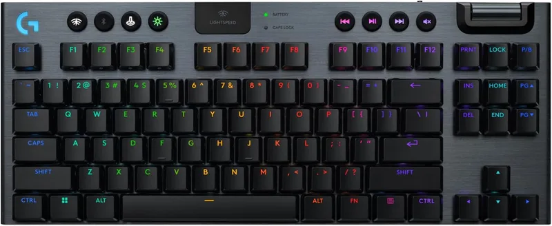 Logitech G G915 X LIGHTSPEED TKL-speltangentbord med låg profil Trådlöst, fullt programmerbara PBT-tangenter med dubbla