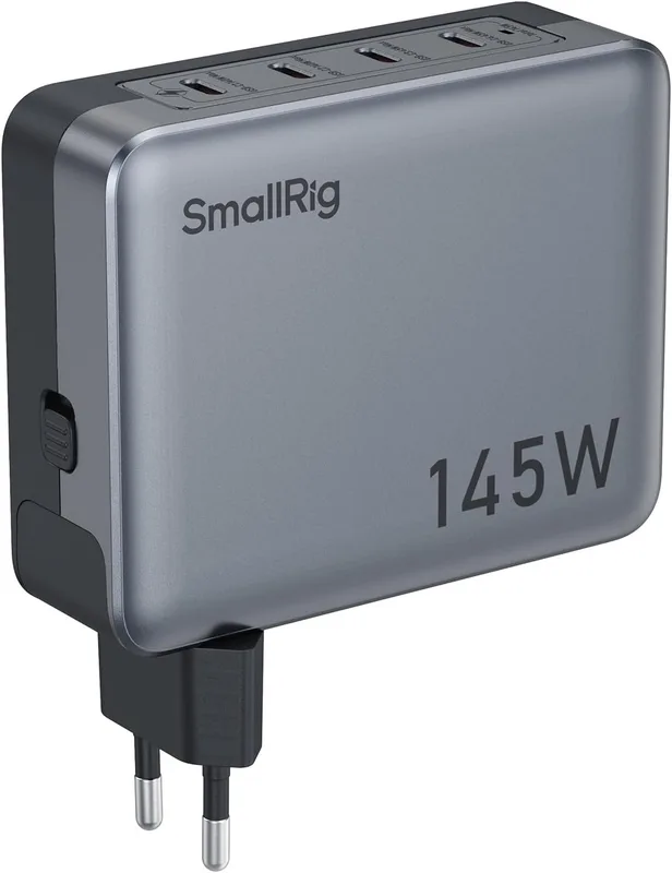 SMALLRIG 145W USB-C Charger, 4-Port PD3.1 GaN Fast Foldable Charger