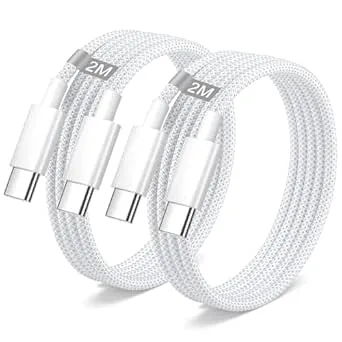 Phone 15 16 laddningskabel 2 m 2-pack, 60 W USBC till USB C-kabel 2 m laddningskabel USB C snabbladdningskabel, typ C snabbladdningskabel för Phone Ai