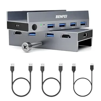 BENFEI USB 3.0 HDMI KVM-omkopplare (8K @60Hz) med 4 USB 3.0-portar för 2 datorer