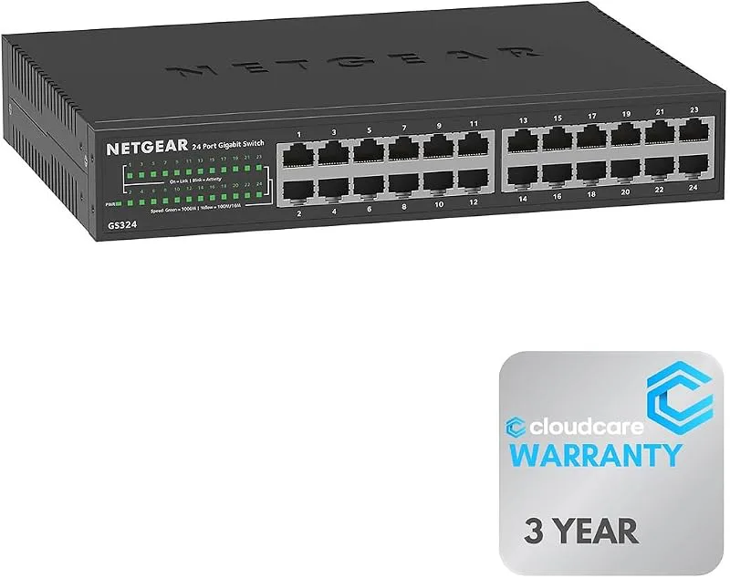 NETGEAR GS324 24-portars Gigabit ohanterad omkopplare