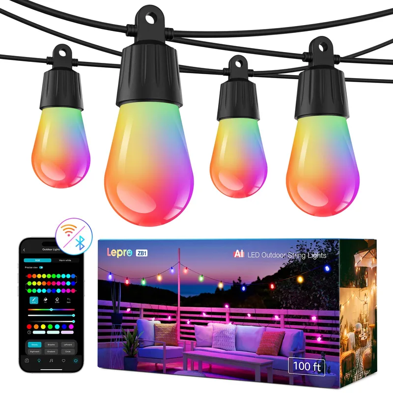 AUAUY Smart Globe String Lights, 10M 66 LED Utomhus/Inomhus String Lights