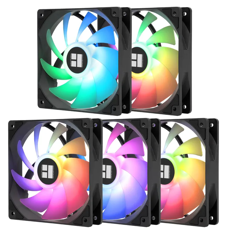 TR TL-C12C-S X5 CPU luftfläkt 120 mm ARGB fodral kylfläkt, CPU-fläkt 12 V, tyst PWM datorfläkt med S-FDB-lager, hastighetkylning upp till 1 550 varv/min
