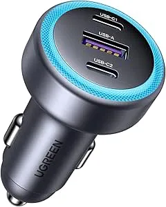 UGREEN 3-port cigarettändare USB C PD30W billaddningsadapter