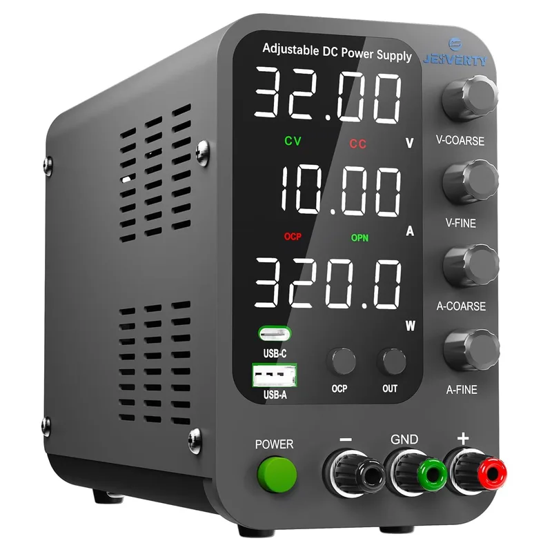 Jesverty supply DC power 0~32V 0~10A Justad Benchna supply med USB & Type-C