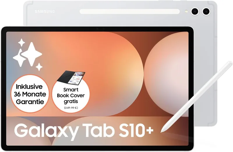 Samsung Galaxy Tab S10 AI-surfplatta, Android-surfplatta, 12 GB RAM, 512 GB minne, AMOLED-skärm, antireflexbeläggning, inkl. S Pen, WiFi, platina silver, 36 månaders tillverkargaranti