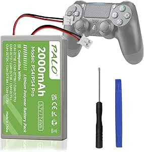 Palogreen PS4-batteri 2 000 mAh ersättning för