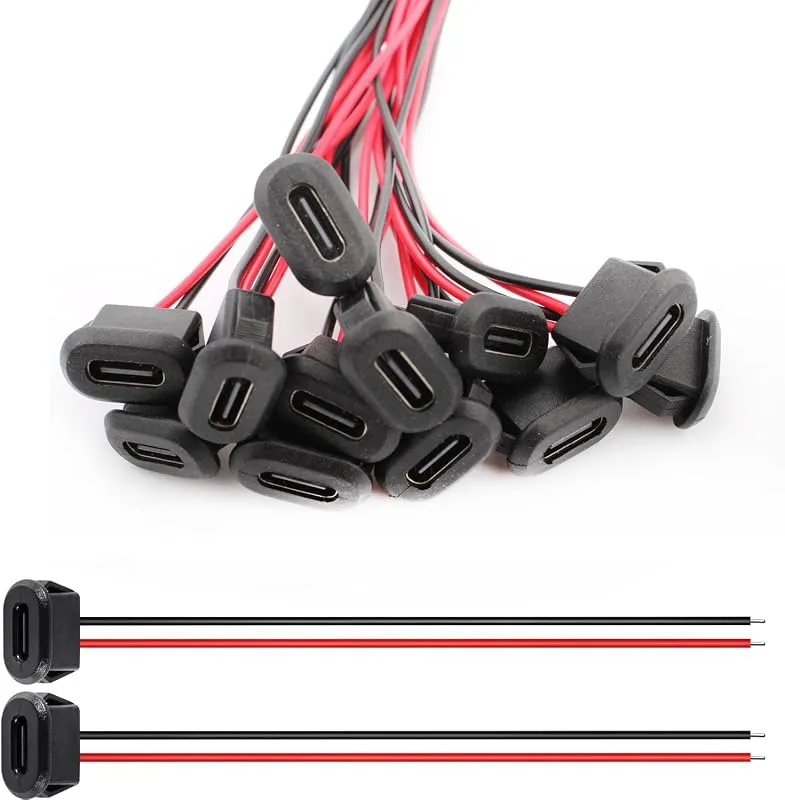 12 stycken USB typ C-uttag med snäppspår spänne