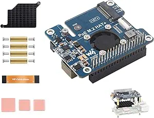 Wonrabai PCIe till M.2-adapter med PoE HAT för Raspberry Pi 5