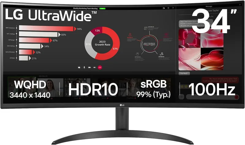 LG Monitor LG 34WR50QK-B Wide Quad HD