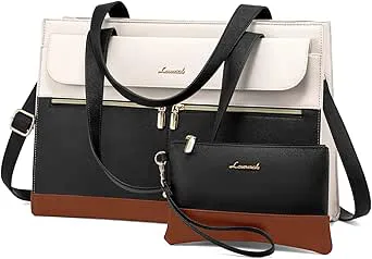 LOVEVOOK Laptopväska/handväska för damer, arbetsväska, lärarväska, medelstor portfölj, shoppinghandväska för kvinnor, skolväska, stor bärväska, affärsväska, för kontor, universitet och arbete, 15.6