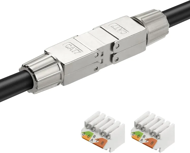 AXFEE 1 x RJ45-kontakt, verktygslös för läggningskabel Cat7 Cat6A, nätverkskontakt till skärklämma, lan-kontakt för läggningskabel, LSA helskärmad 10 Gbps