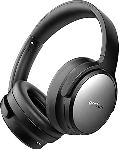 EarFun Tune Pro aktiva brusreducerande hörlurar, trådlösa Bluetooth-hörlurar över örat med 5 mikrofoner, 120 timmars speltid, Bluetooth 5.4, Hi-Res Audio, Multipoint-anslutning, anpassad EQ, bekväm