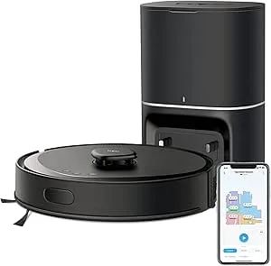 TP-Link Tapo RV30 Max Plus robotdammsugare och mopp, LiDAR-navigering, 5300 Pa sugning, självtömning, flergolvkartning, röst-/appkontroll, ultratyst rengöring för husdjurshår, hårda golv och mattor