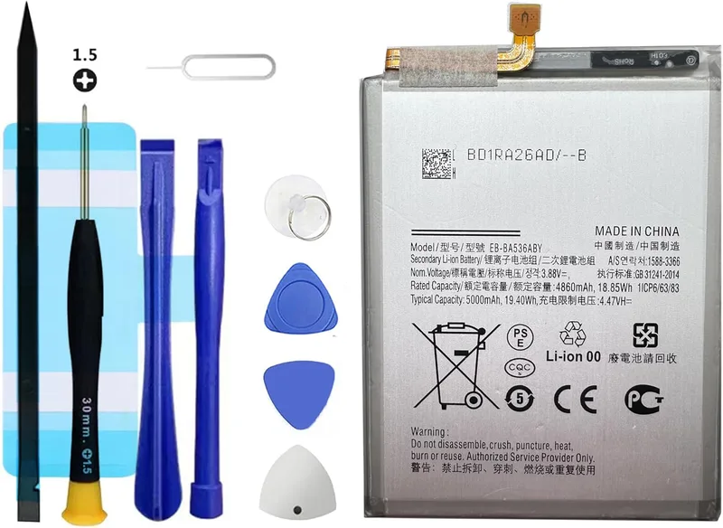 Vvuilsty EB-BA536ABY ersättningsbatteri för Galaxy A33 5G A336B