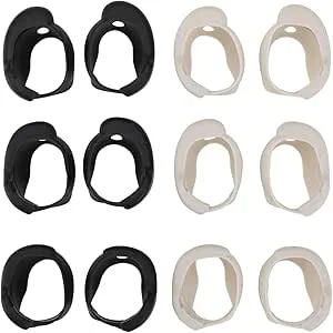 LT Easiyl 6 par hörlurar i silikon örontoppar skydd kompatibla med Bo-se Quiet Comfort Earbuds II QuietComfort Ultra (2023) hörlurar (svart och beige, S/M/L)