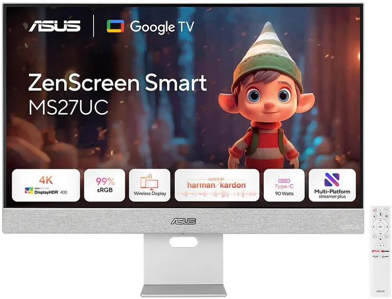 "ASUS ZenScreen Smart Monitor MS27UC écran plat de PC 68-6 cm (27"") 3840 x 2160 pixels 4K Ultra HD LCD Gris"