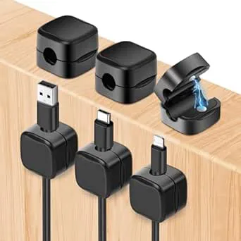6-pack magnetisk kabelklämma för skrivbord