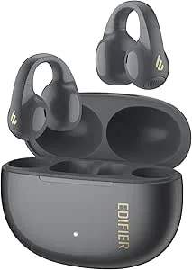 Edifier R1 Open-ear True Trådlösa Hörlurar, Bluetooth 5.4 Clip-On Hörlurar, AI Klara Samtal, Utbytbar anVändning, 28H Speltid, Snabbladdning, Flerpunktsanslutning, Appkontroll, IP56, Grå