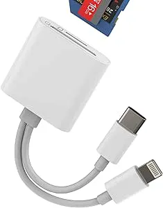 Micro SD till USB C och Lightning-kortläsare för IPhone 16 15 minneskortadapter kompatibel med Samsung S23 S24 Ultra Compact för kamera för IPad10 OTG-kortläsare TF-nyckel