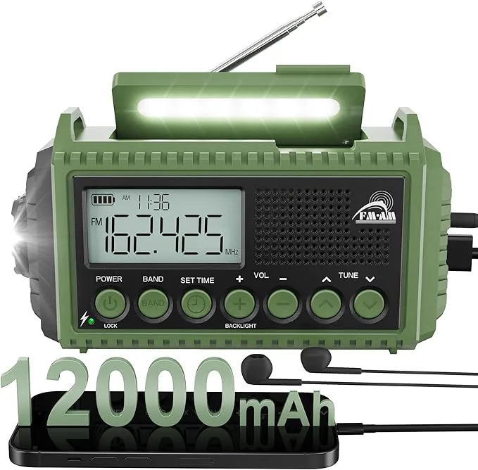 Nödfallradio 12 000 mAh