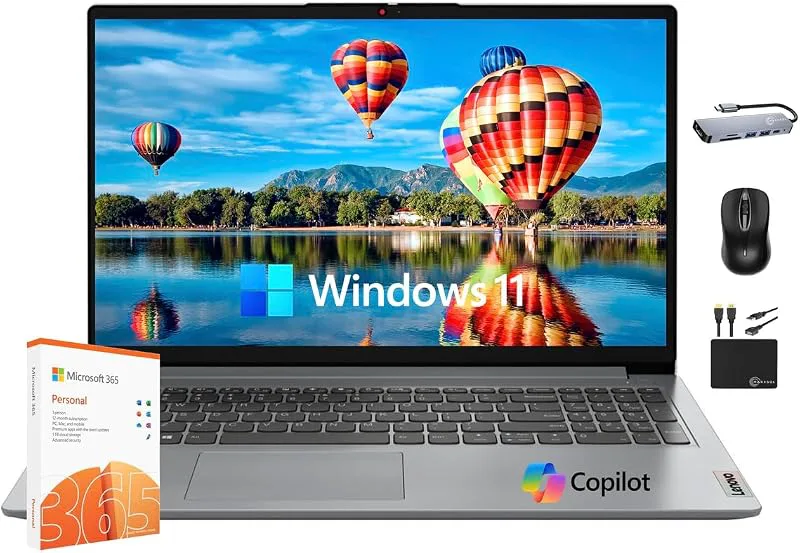 Lenovo IdeaPad 2025 Slim Laptop, 20GB RAM, 1TB Storage (512GB SSD & 500GB External), Dual Core Intel Processor, 15.6 Inc
