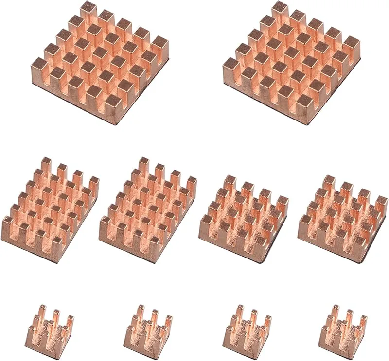 ZDE 10 st kylfläns, ren kopparradiator, CPU-kylflänsar, kompatibla med Raspberry Pi 5/Raspberry Pi 4, Model B